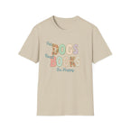 Pet Dogs, Read Books, Be Happy faux patchwork T-Shirt