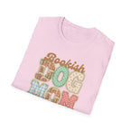 Bookish Dog Mom faux patchwork T-Shirt