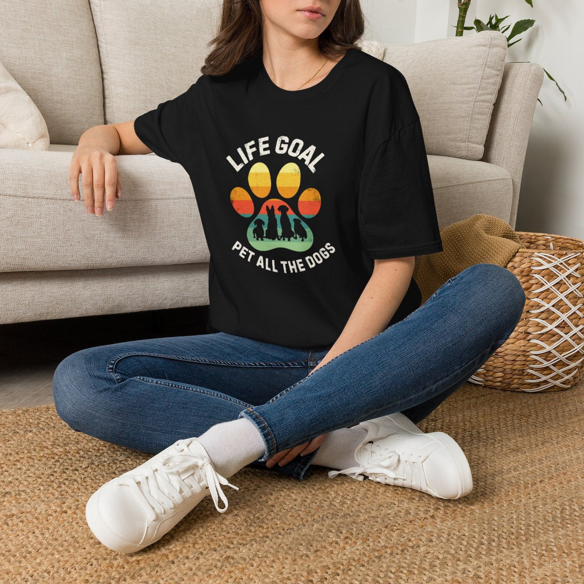 Life Goal: Pet All The Dogs T-Shirt | Funny Dog Lover Shirt