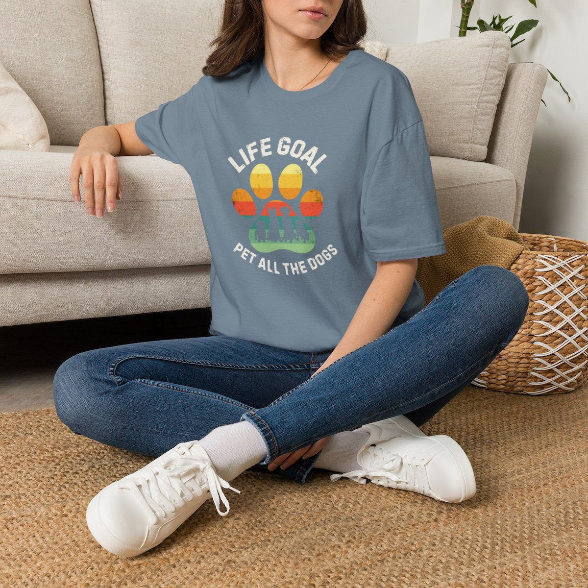 Life Goal: Pet All The Dogs T-Shirt | Funny Dog Lover Shirt