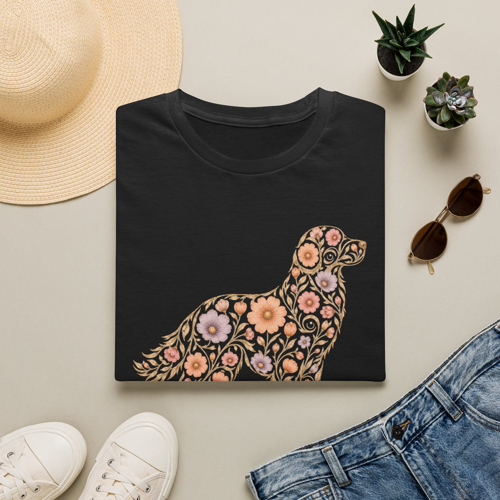 Golden Retriever Floral T-shirt