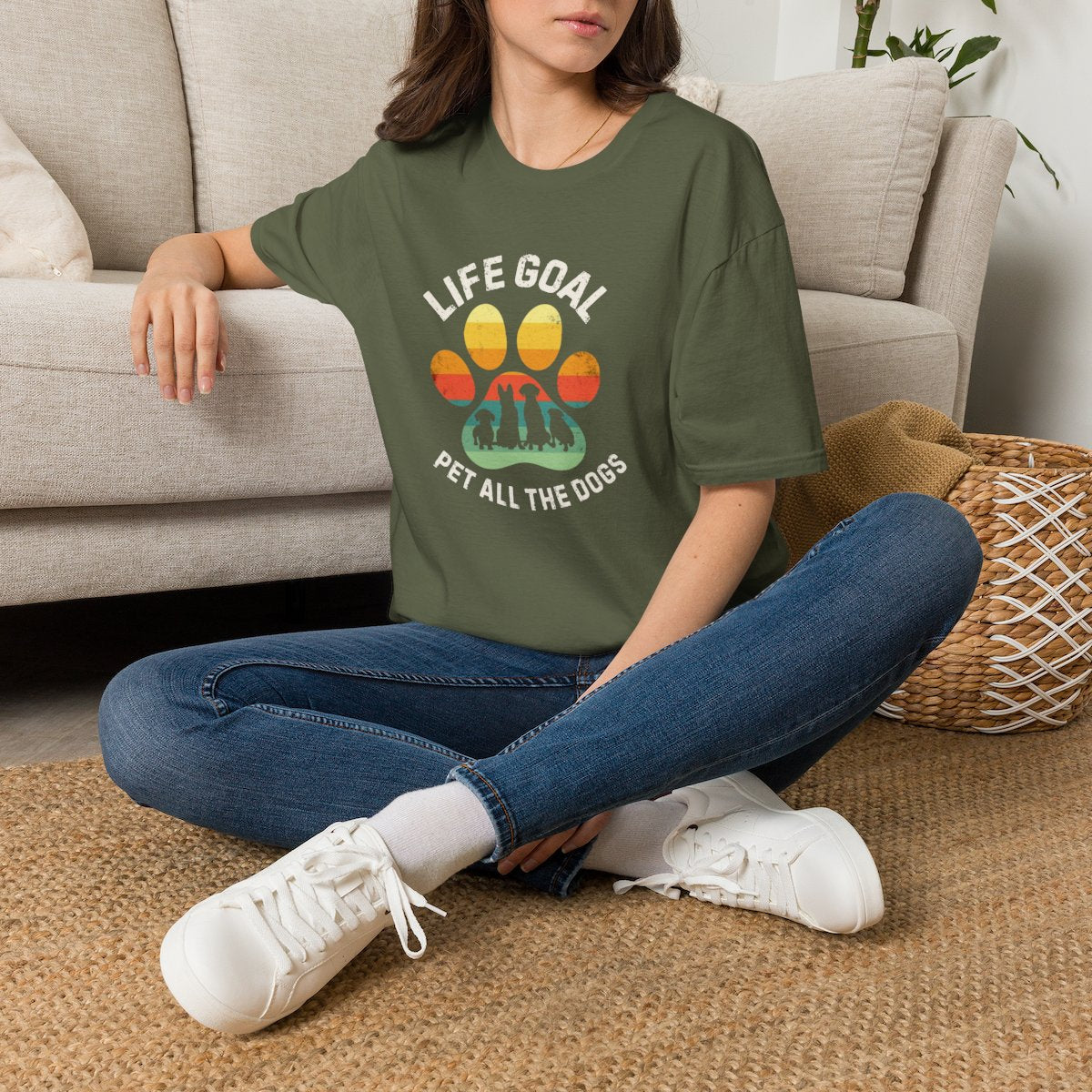 Life Goal: Pet All The Dogs T-Shirt | Funny Dog Lover Shirt