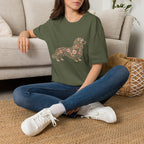 Long Haired Dachshund Floral T-shirt
