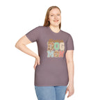 Bookish Dog Mom faux patchwork T-Shirt