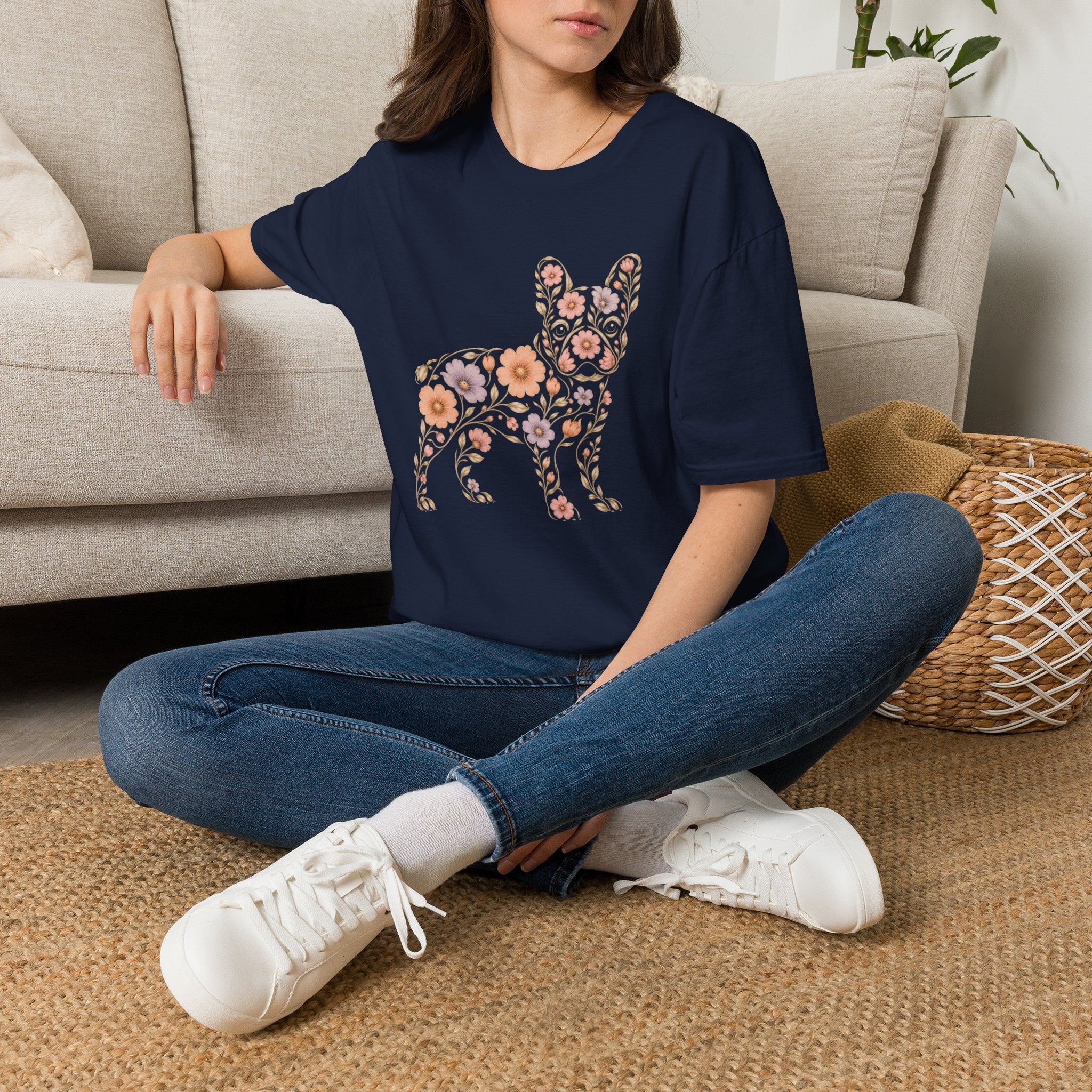 Floral French Bulldog T-Shirt
