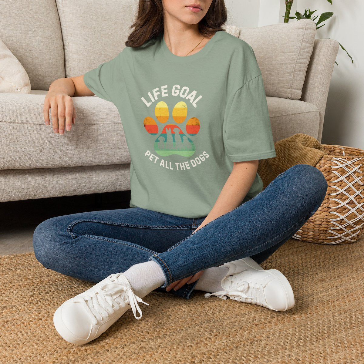 Life Goal: Pet All The Dogs T-Shirt | Funny Dog Lover Shirt