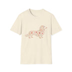 Long Haired Dachshund Floral T-shirt