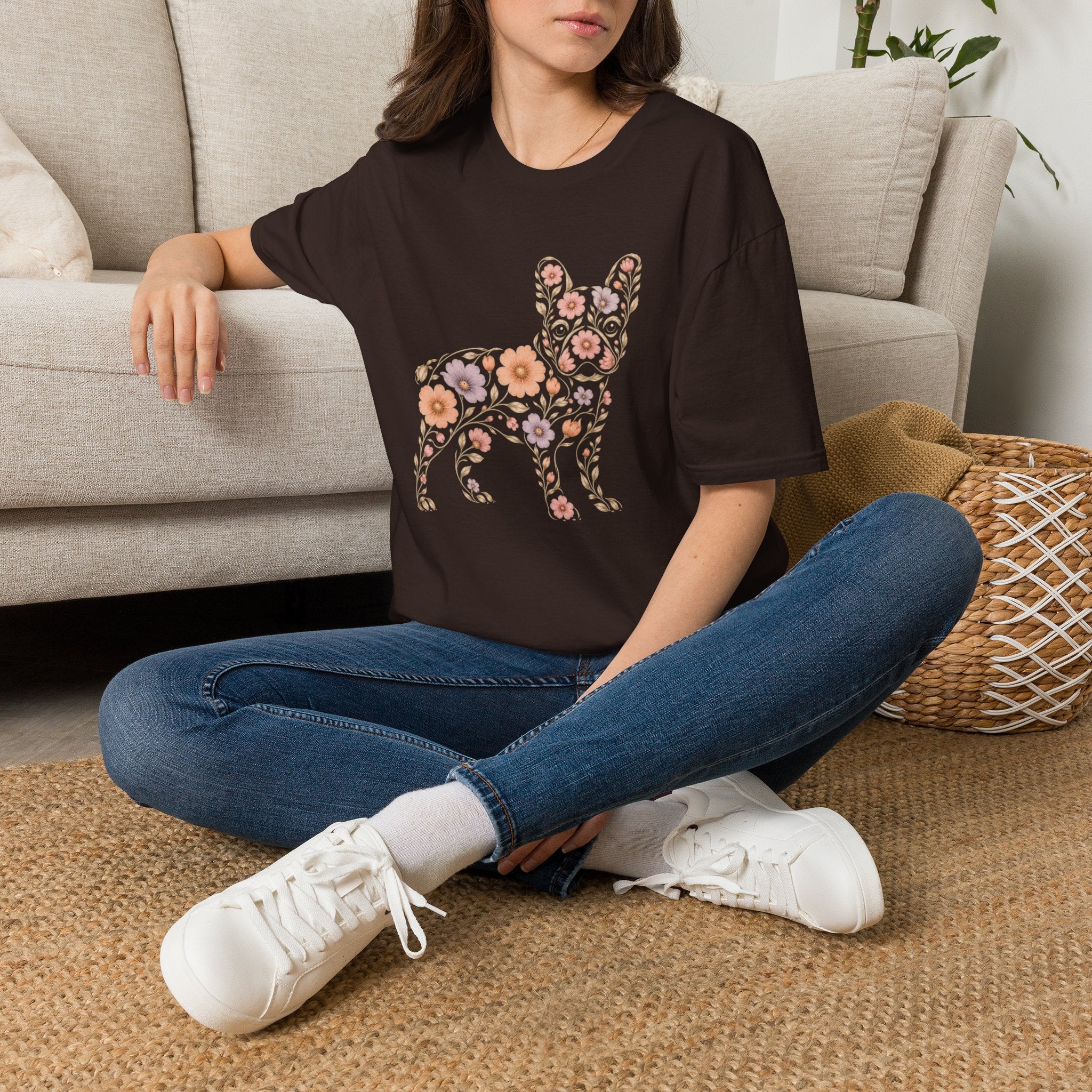 Floral French Bulldog T-Shirt