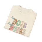 Pet Dogs, Read Books, Be Happy faux patchwork T-Shirt