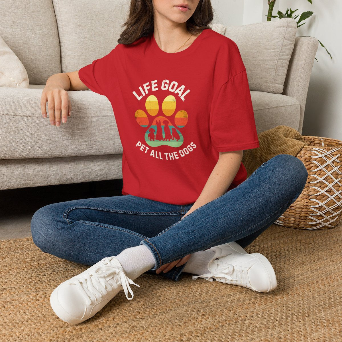 Life Goal: Pet All The Dogs T-Shirt | Funny Dog Lover Shirt