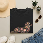 Long Haired Dachshund Floral T-shirt