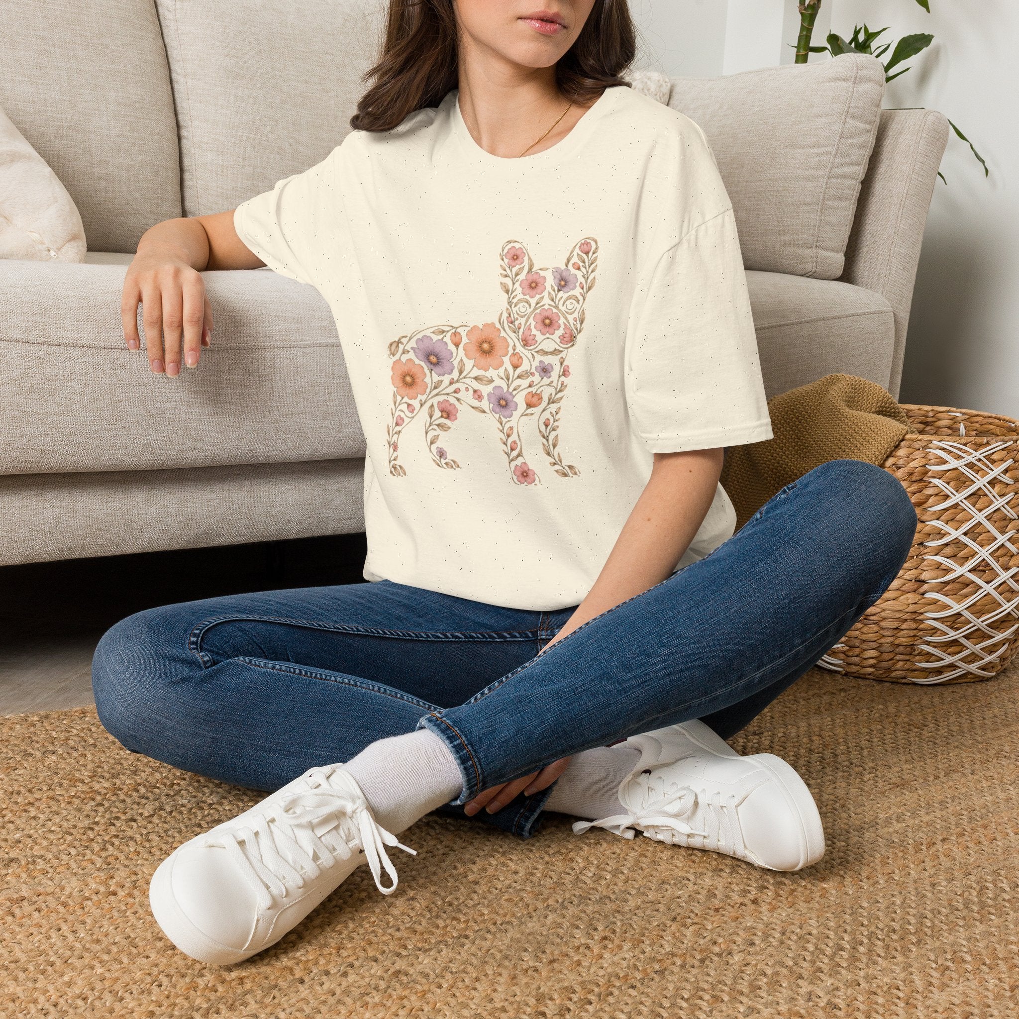 Floral French Bulldog T-Shirt