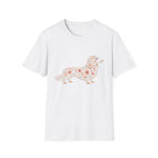 Long Haired Dachshund Floral T-shirt