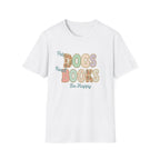 Pet Dogs, Read Books, Be Happy faux patchwork T-Shirt