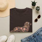 Long Haired Dachshund Floral T-shirt