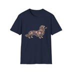 Long Haired Dachshund Floral T-shirt