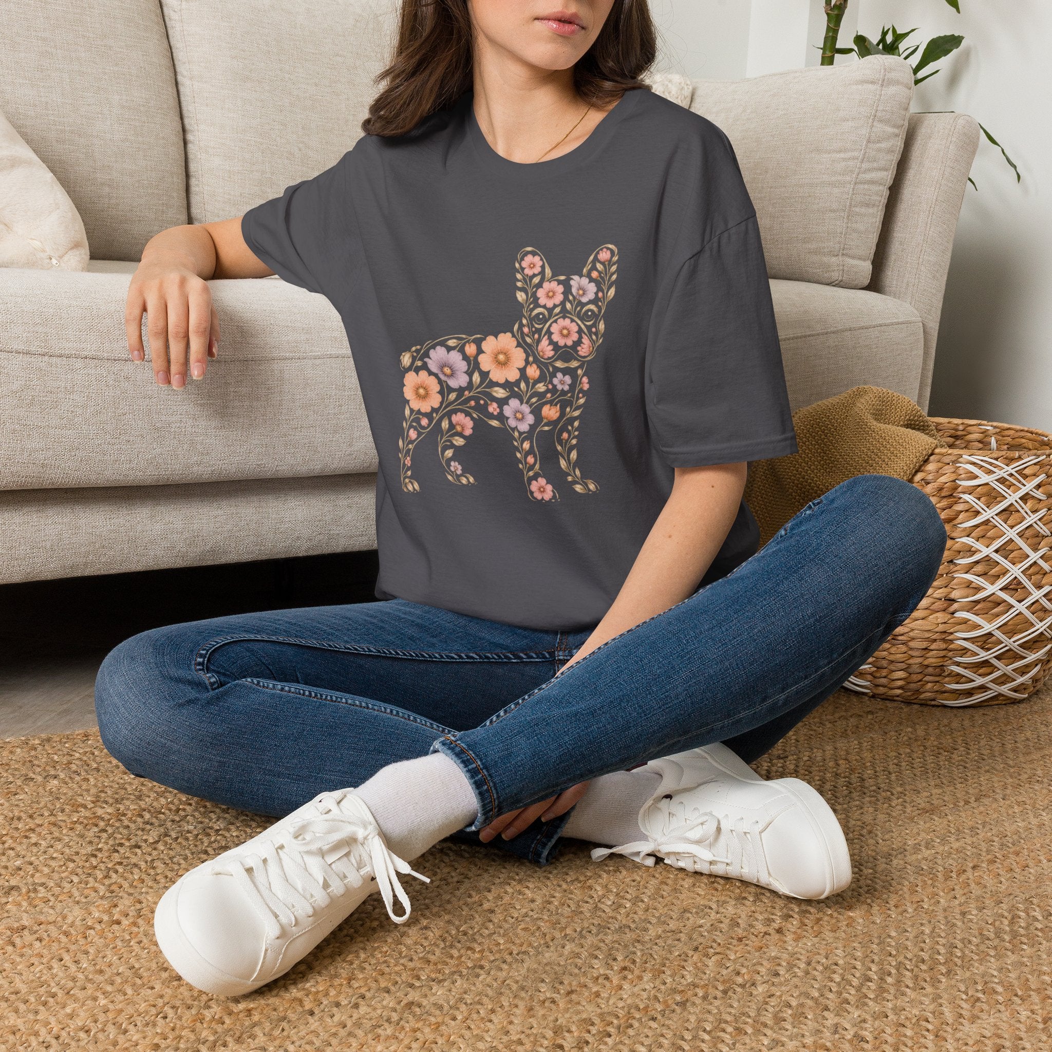 Floral French Bulldog T-Shirt