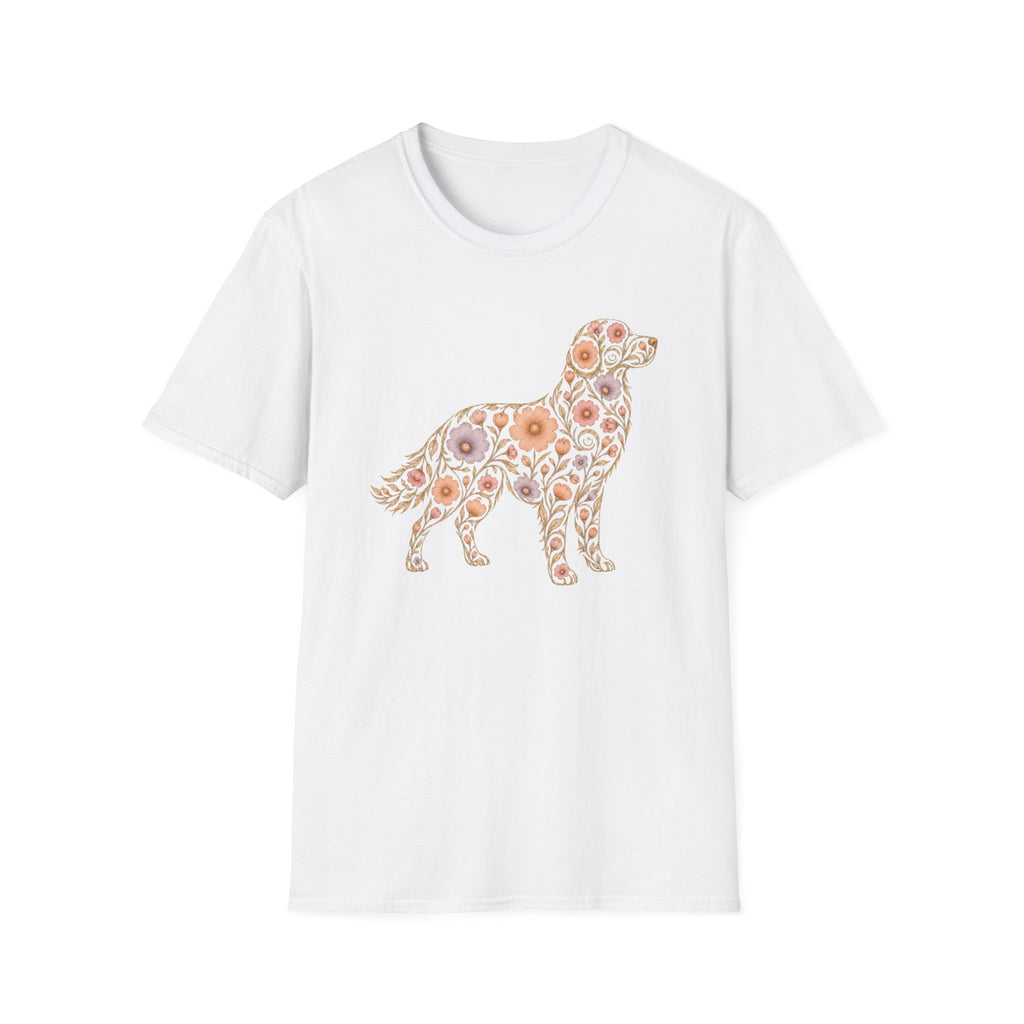 Golden Retriever Floral T-shirt