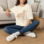 Golden Retriever Floral T-shirt