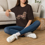 Long Haired Dachshund Floral T-shirt