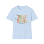 Pet Dogs, Read Books, Be Happy faux patchwork T-Shirt